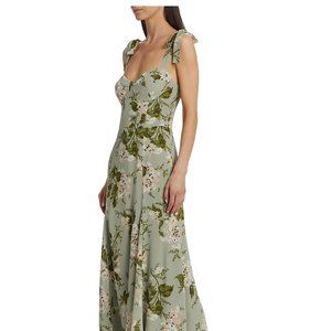 Reformation: Nadira Floral Tie-Strap Midi-Dress